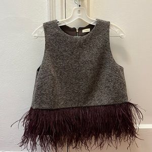 Size sm tweed and feather tank